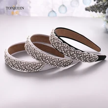 TOPQUEEN S216-FG, свадебные стразы, аксессуары для волос, свадебная тиара, головные уборы, серебряные стразы, повязка на голову, свадебные украшения для волос