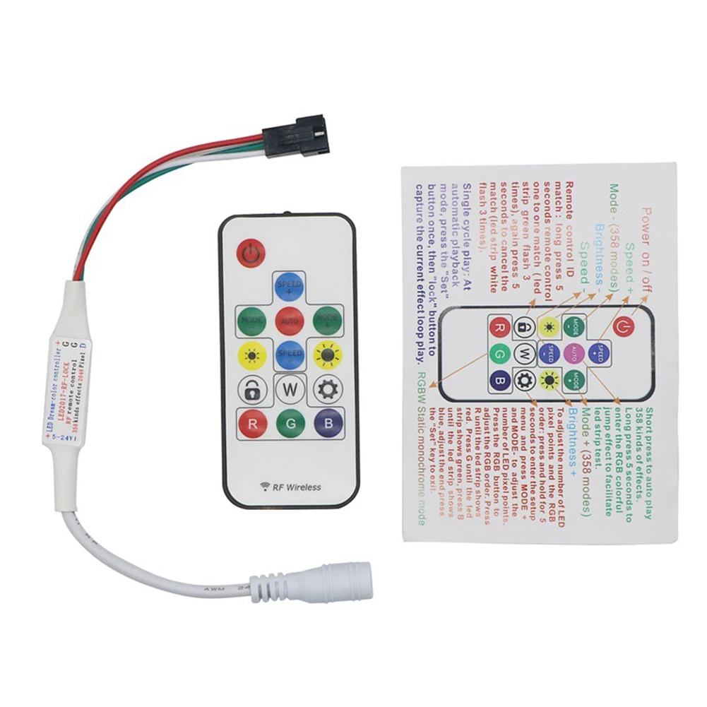 WS2812B/WS2811 переключатель Pixel Мини электрическая Светодиодная лента 14 клавиш DC 5 ~ 24 В