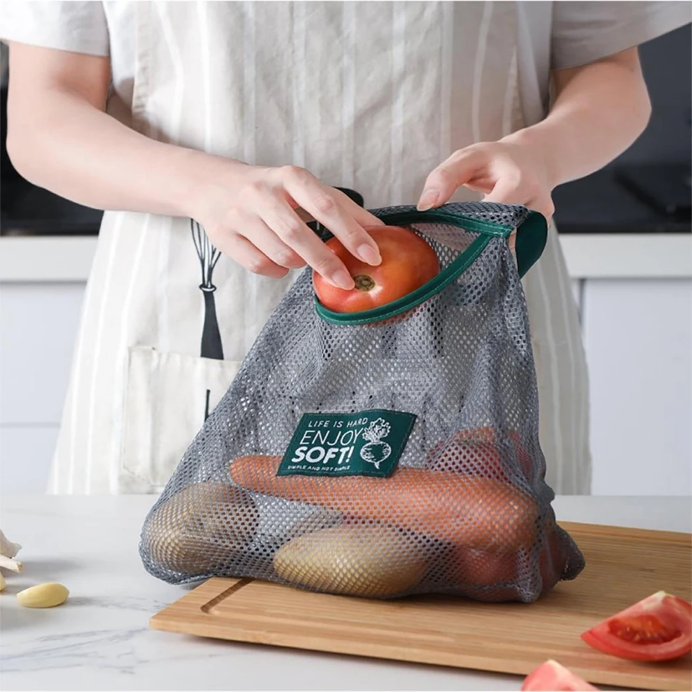 Прочная сетчатая полая кухонная сумка для хранения фруктов и овощей, домашняя сумка для хранения