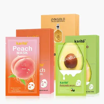 

Karite Skin Care Fruit Plant Snail Essence Honey Collagen Moisturizing Face Oil-control Sheet Mask Pomegranate Mask B2B8