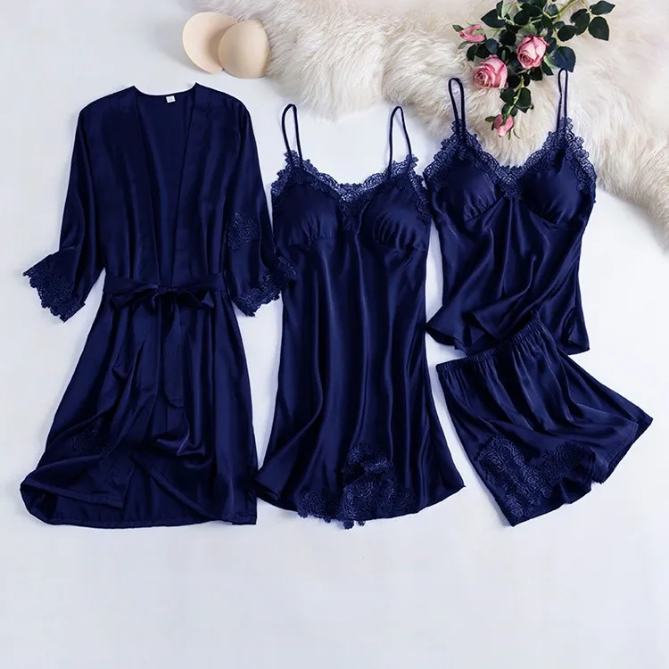 satin lace pajama set