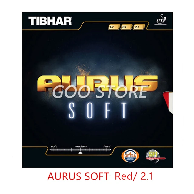 TIBHAR AURUS / AURUS SOUND / SOFT Orignal TIBHAR Table Tennis Rubber Ping Pong Sponge AURUS SOFT Red