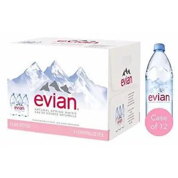 

Bouteilles 1 litre Evian - Carton de 12