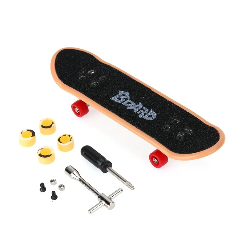 Plastic Mini Finger Skateboarding Fingerboard Toys Finger Scooter Skate Boarding Classic Chic Game Boys Desk Toys w/ Mini Tools