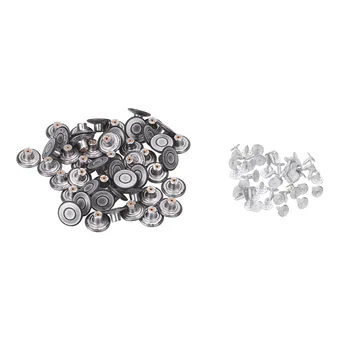 

50 Sets Jeans Button 17mm Metal Versatile Instant Replacement Button with Rivets for Pants Overalls Jacket Jeans Buttons