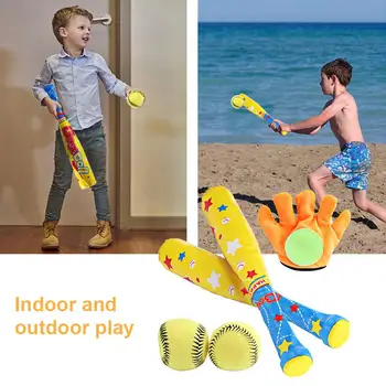 

Baseball Toy Kids 4PCS Children's Baseball Toy Set Light Weight Parent-Child Toy Set For Outdoor Home Use Bat Ball Glove Set