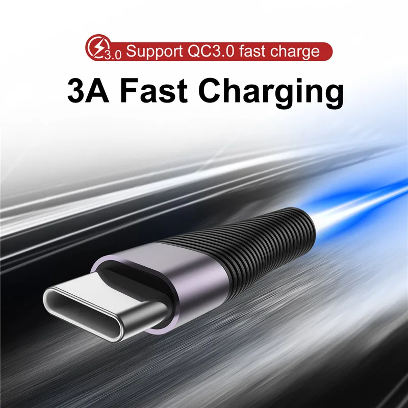 USLION 3A type-C кабель USB для быстрой зарядки samsung S10 S9 S8 A50 Xiaomi Redmi k20 Pro USB-C передачи данных кабель для мобильного телефона type-C