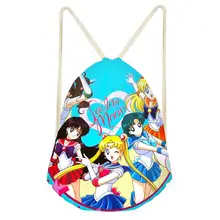 Мультяшный Сейлор Мун, сумки на шнурке для женщин и девочек, рюкзак на шнурке, рюкзак, классный дорожный мешочек для хранения Mochila