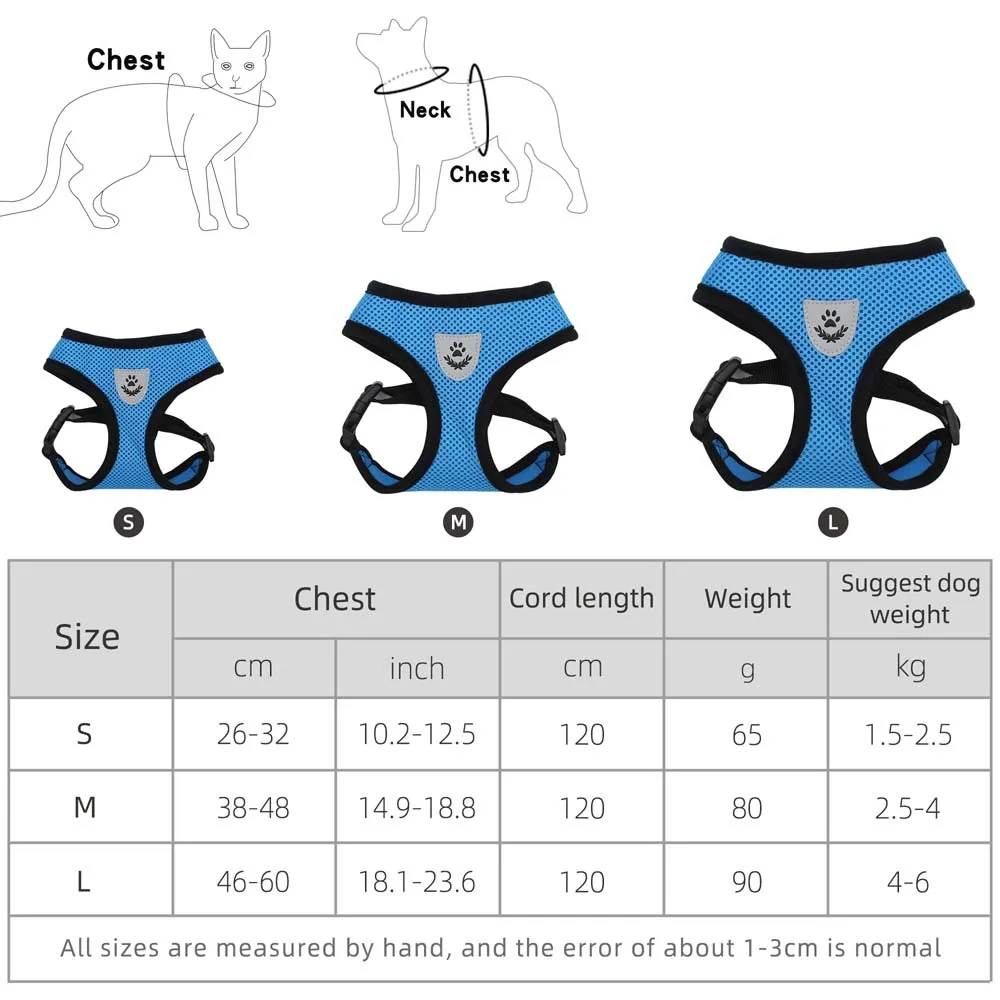 Breathable Small Dog Pet Harness and Leash Set Puppy Cat Collar Harness for Pug Bulldog Cat Arnes Perro Dog Vest Dog Leads