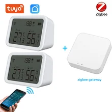 Tuya Zigbee – capteur de température et d'humidité d'intérieur, 3.0, hygromètre, thermomètre avec écran LCD, Support Alexa Google Assistant