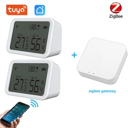 Tuya Zigbee – capteur de température et d'humidité d'intérieur, 3.0, hygromètre, thermomètre avec écran LCD, Support Alexa Google Assistant 