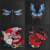 Large embroidered animal patches Carp venomous snake Dragonfly Butterfly big patch Jackets loose coat Decorative iron stickers ► Photo 1/5