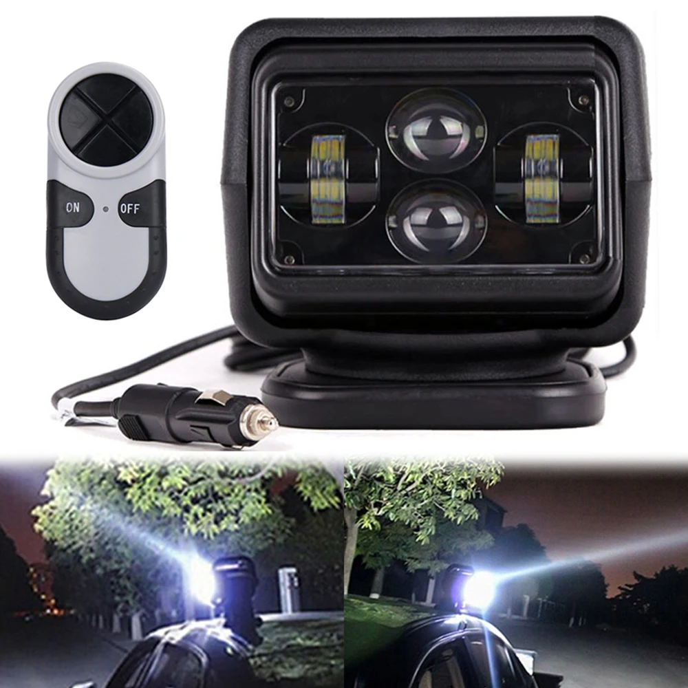 

Wireless Remote Control 7 Inch Led Searchlight 60W Spotlight for Marine Off-Road Vehicles 4x4 ATV SUV UTV Truck 1 Set