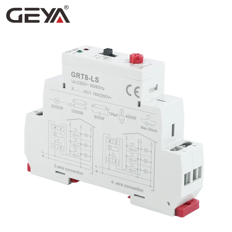 GEYA GRT8-LS din-рейку лестница переключатель времени 230VAC 16A 0,5-20 минут светильник переключатель задержки