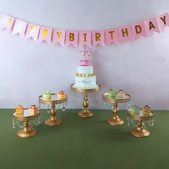 

mirro Iron Crystal Pendant Cake Stand Mirror cake stand cupcake tray metal iron cake tools waterproof dessert plate bake to