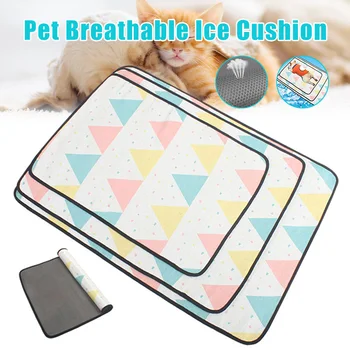 

Summer Pet Ice Silks Cooling Mat Breathable Mesh Double-side Usable Dog Cat Sleeping Mat Blanket Pad Pet Supplies FP8