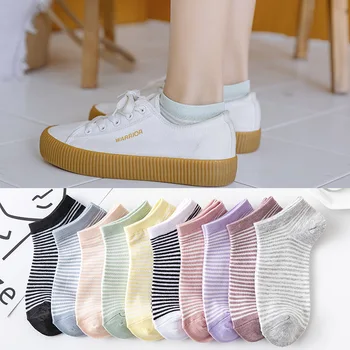 

Classic Women Stripes Cotton Ankle Socks Spring Summer Breathable School Hiphop Skate Short Harajuku Meias Calcetines Sock