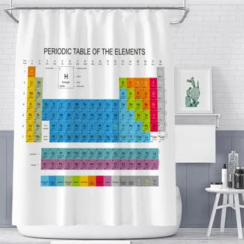 

Periodic Table Pattern Shower Curtain Waterproof Bath Curtains (180x180cm)