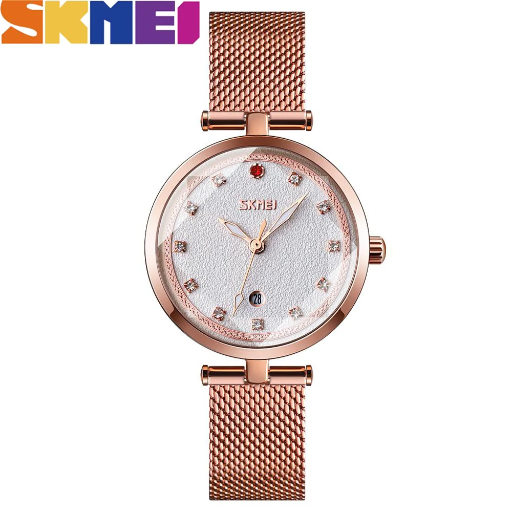 Luxury Watch Women Stainless Steel Bracelet Dress Ladies Watches Japan Quartz Movement Waterproof SKMEI Date Clock mujer zegarek | Наручные
