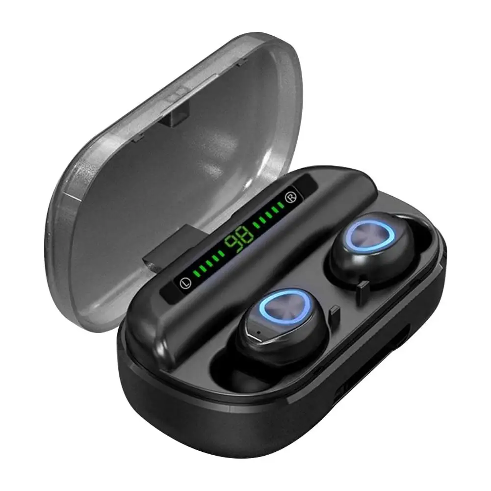 V10 Portable LED Display Mini Wireless Bluetooth 5 0 In Ear Earphone Touch Control Earpiece Comfortable To Wear