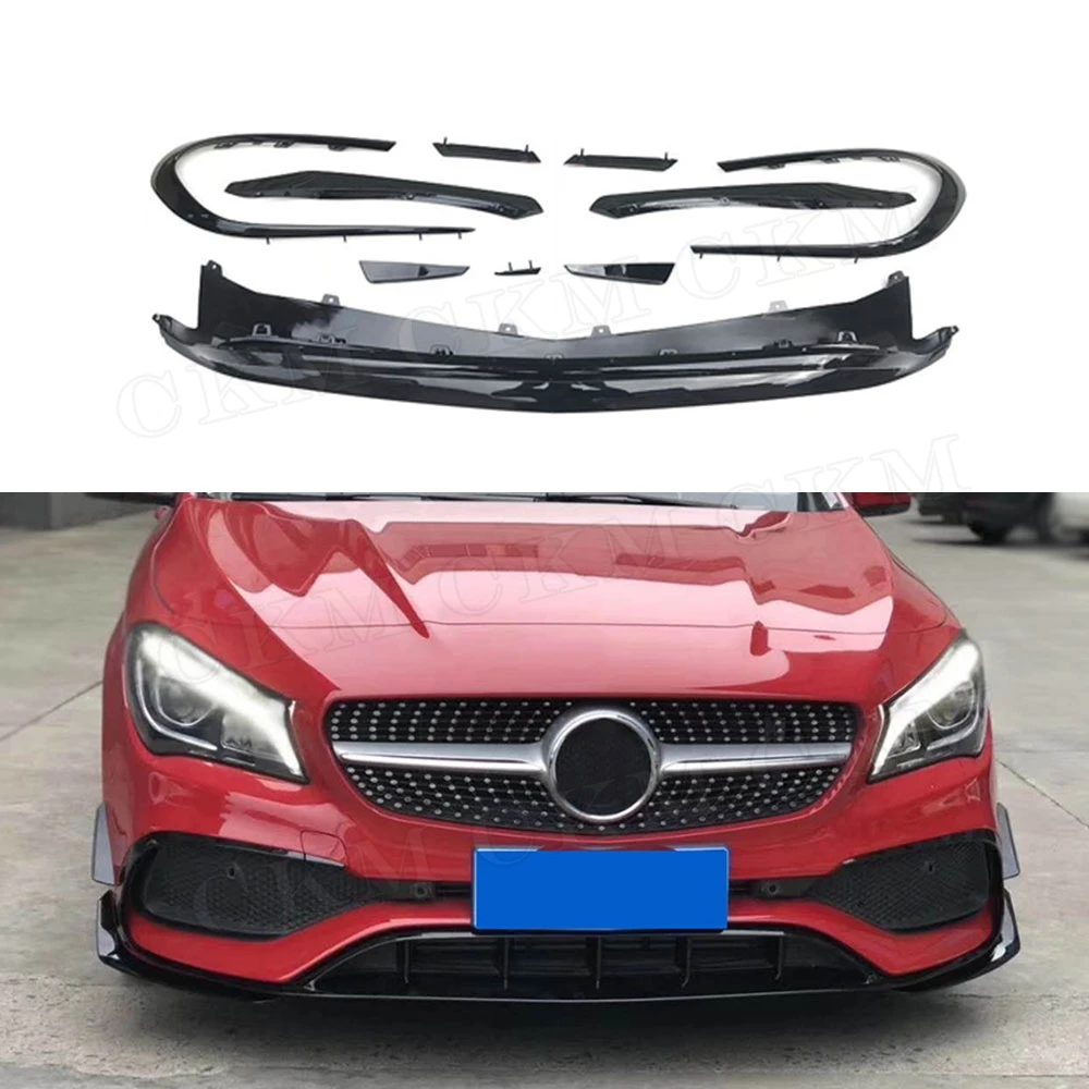 

CLA Class ABS or Carbon Fiber Front Lip Spoiler Flap Canards for Mercedes Benz W117 CLA45 AMG 2016-2018 Car Bumper Trim Cover