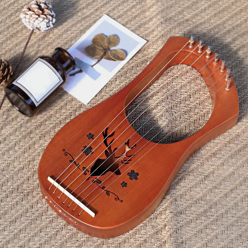 Игрушка Дети легкий профессиональный Деревянный инструмент Lyre harp 7-String музыкальный красное дерево развлечения компактный подарок