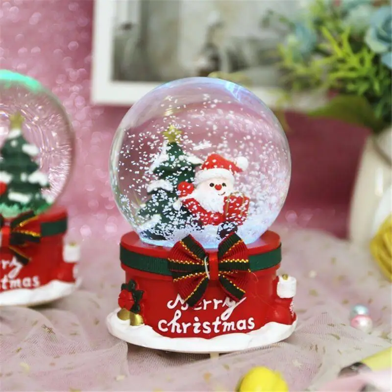 Горячая Санта Клаус снежные глобусы стеклянный хрустальный шар освещение музыкальная шкатулка ремесло домашнее настольное украшение Рождество Свадьба подарок на день рождения