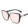 Lunettes de soleil œil de chat femme en plastique surdimensionnées, marque, style rétro, verres miroir UV400 ► Photo 2/6