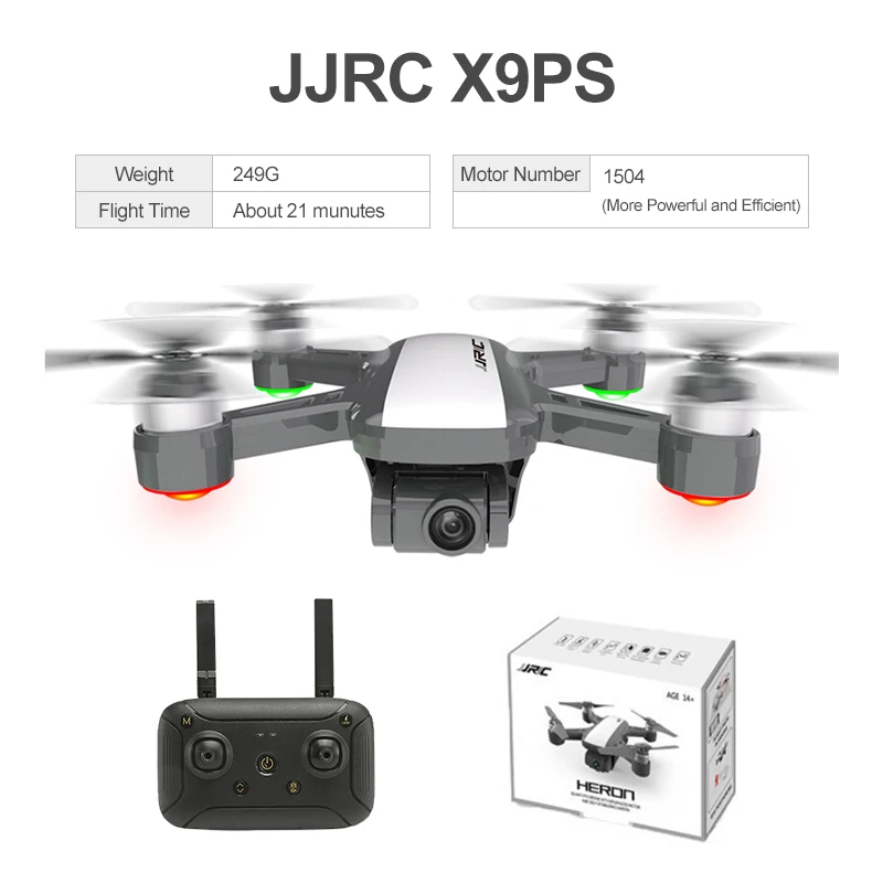 Усовершенствованная X9P 249g HD камера JJRC X9PS Heron GPS 5G WiFi 4K 1504 мощный двигатель 21 минуты