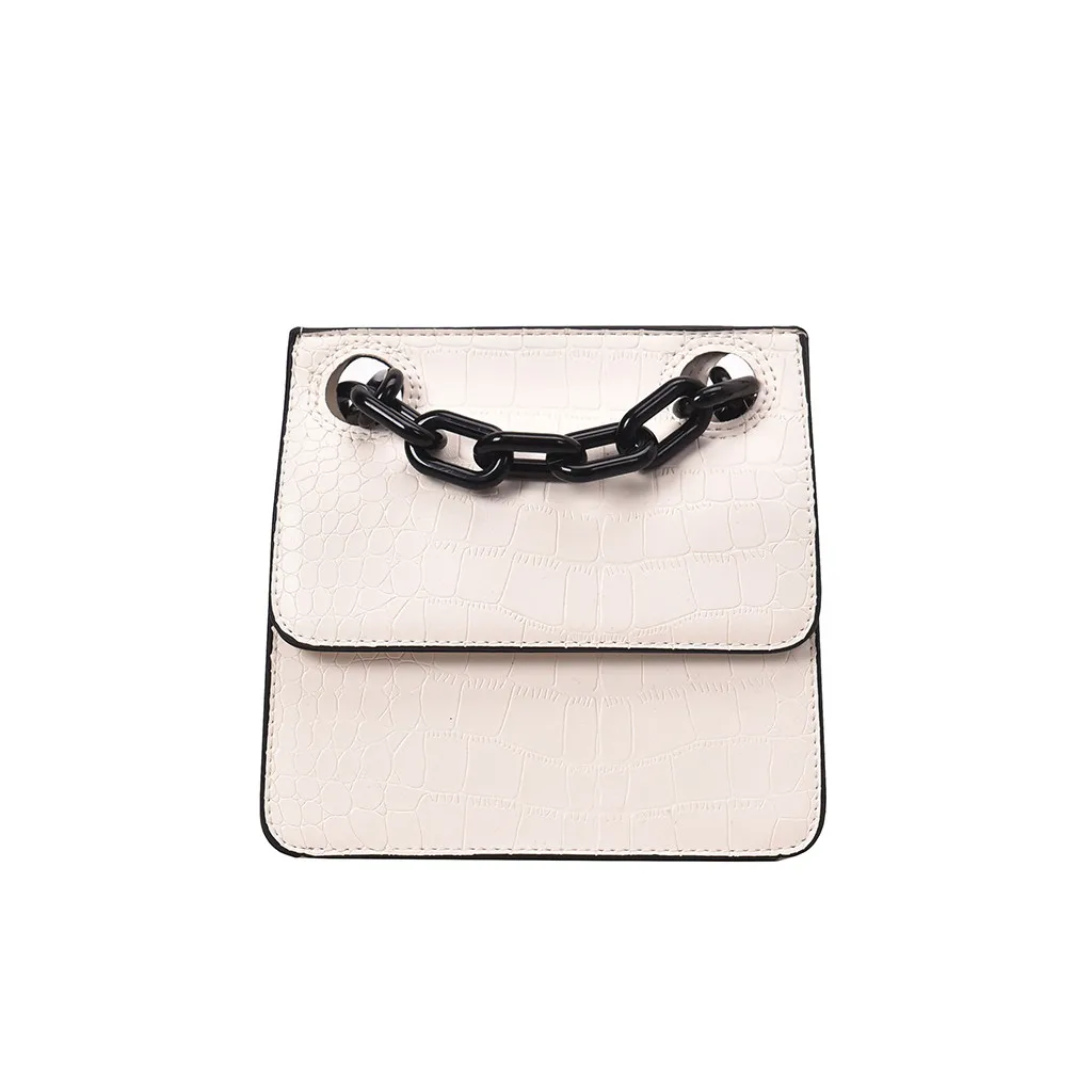 Женская сумка-мессенджер с каменным узором, сумка на плечо, универсальная сумка-мессенджер, маленькая квадратная сумка, Bolso bandolera mujer#35 - Цвет: White