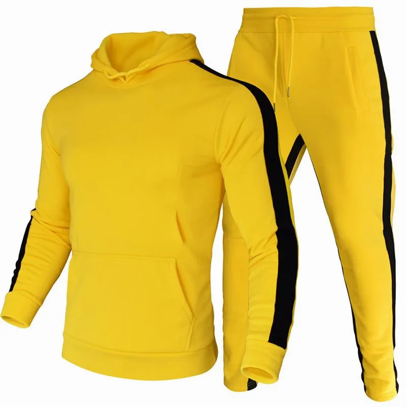 MenRunTracksuitPantsJoggingSuit2PcsTracksuitAutumnWinterOutfitsSportswearRunning
