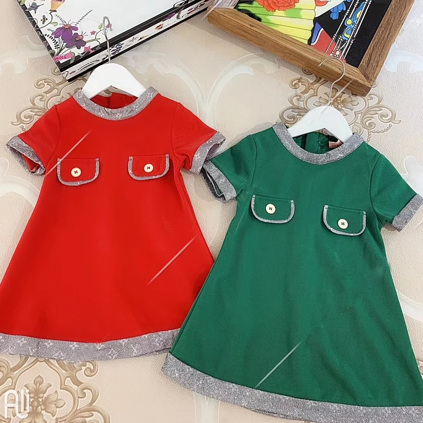 

1249E New Cute Button Princess Toddler Baby Girls Christmas Dress Fall Winter Party Kid Dress For Girl Thanksgiving Baby Clothes