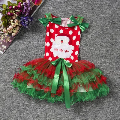 Рождественское платье с повязкой на голову с оленем, Сантой, Сантой, снежным подарком для девочек, Рождественский принт, детское платье для свадебной вечеринки, От 6 месяцев до 5 лет - Цвет: Color 2