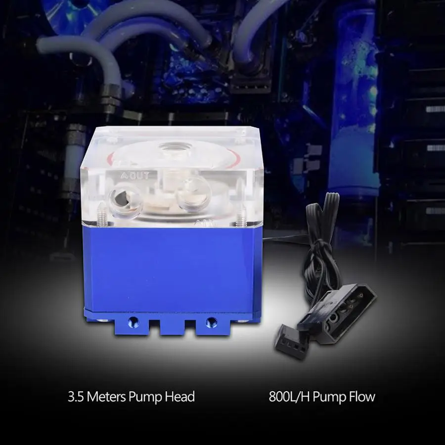Computer Water Pump Silver 3000RPM Fast Heat Dissipation 800L/H Flow 3.5 Meters Pump Head PC Pump Tank PC Water Cooling Computer Water Pump Silver 3000RPM Fast Heat Dissipation 800L/H Flow 3.5 Meters Pump Head PC Pump Tank PC Water Cooling