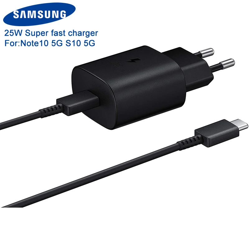 

Original SAMSUNG 25W Fast Charge Wall Charger EP-TA800 For Samsung GALAXY Note10 Note10 Plus S10 5G 25W Fast Charge
