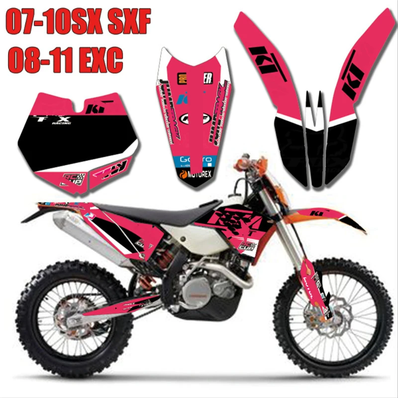 Для KTM SX SXF 2007 2008 2009 2010 Dirt Bike GRAPHICS с соответствующими фонами Sticke fit For EXC 08 09