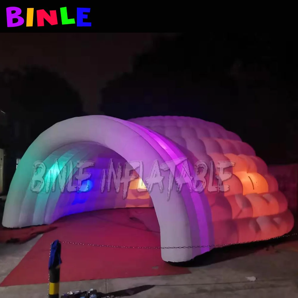 

Personalized 8X8 Meters Large White Inflatable Igloo Tent With LED Lighting,Blow Up Canopy Dome Marquee For Sale