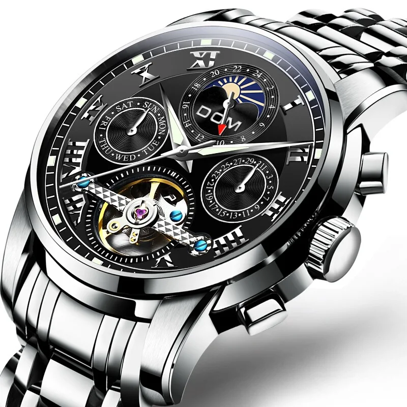 

DOM (Dom) Watch Fully Automatic Analog Watch Hollow out MEN'S Watch Waterproof-Swimming Bath M-75H