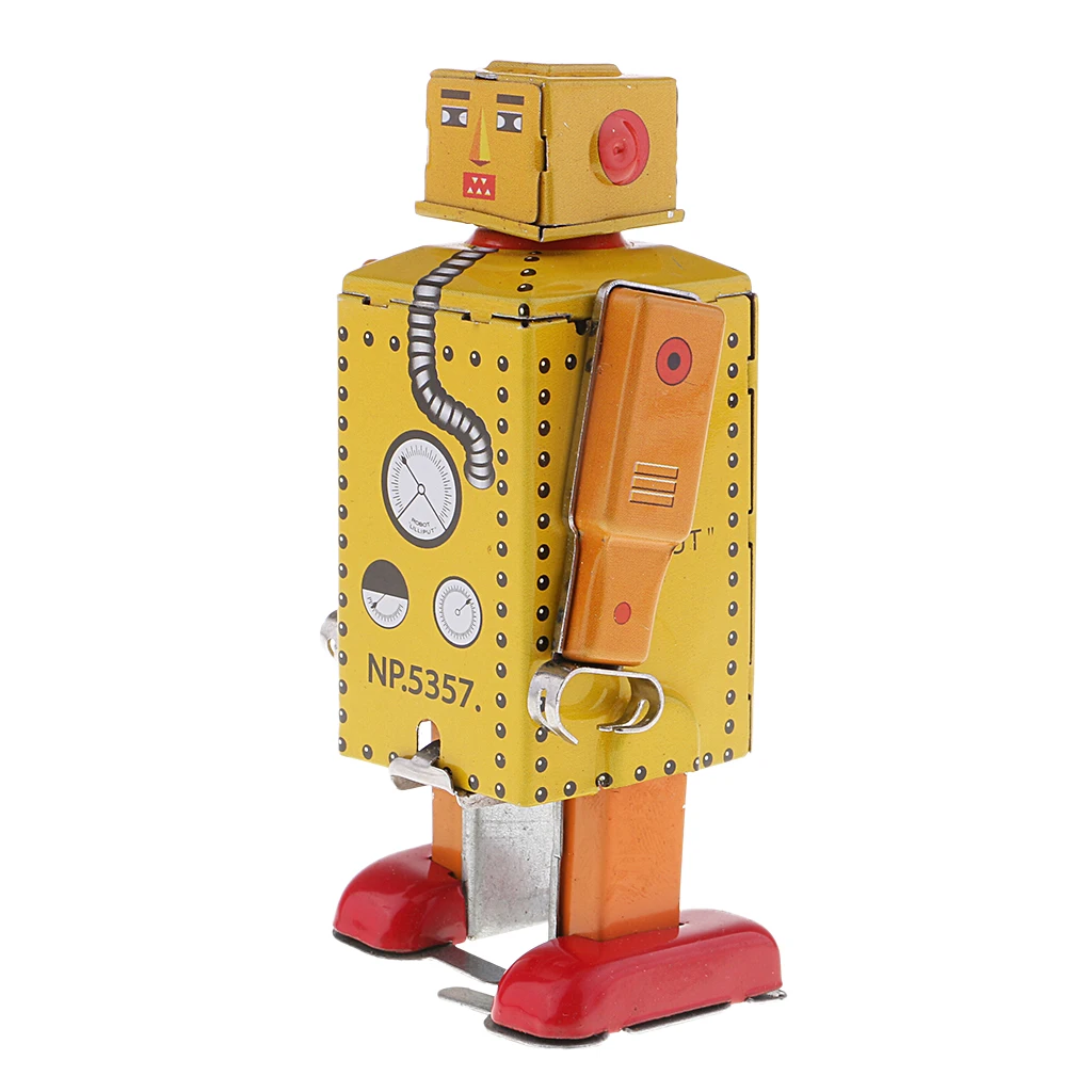 Vintage Style Wind Up Tin Toy MS651 Mechanical Robot Metal Toys Gift