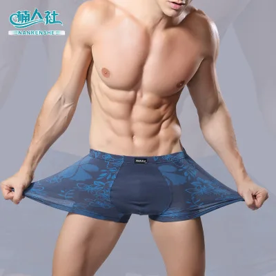 

Sexy underwear cueca boxer Men plus size Solid Men's Clothing boxers panties shorts Sexy fat guy 100kg mens shorts bamboo fiber