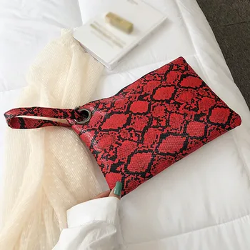 

Serpentine Print Wristlet Clutch Women Daily Makeup Bags Purse Soft PU Leather Money Phone Pouch Casual Wallet 2020 Hot Sale