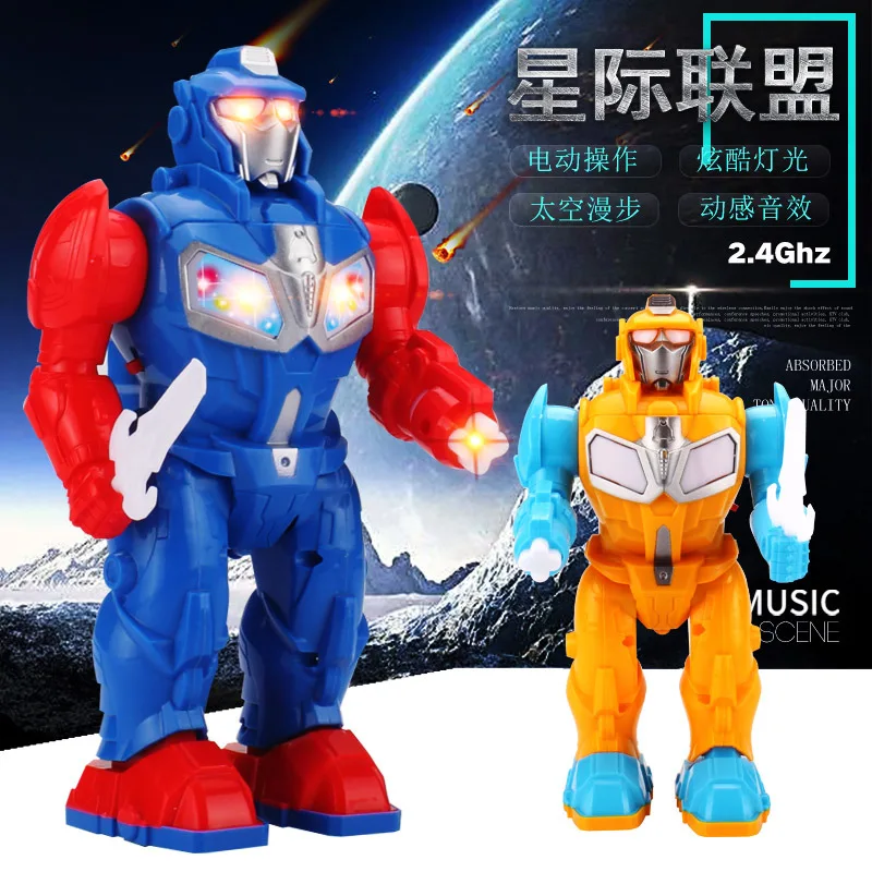 

Stall Hot Selling CHILDREN'S Toy Electric Dancing Robot Shining Music Space Walk Robot Models Gift