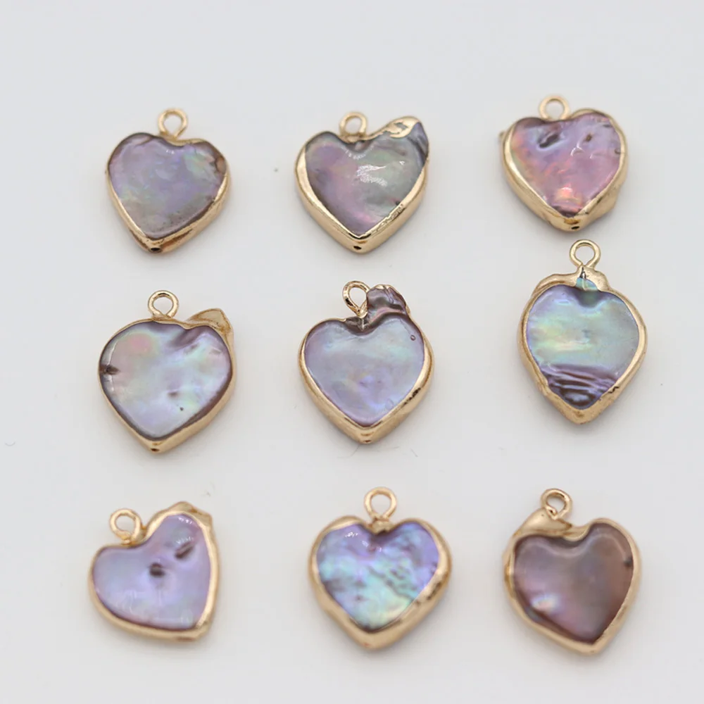 

3pcs Heart Shape Natural Freshwater Pearl Charms Pendants for Women Necklace Bracelet Accessories Jewelry Making DIY 15x15mm