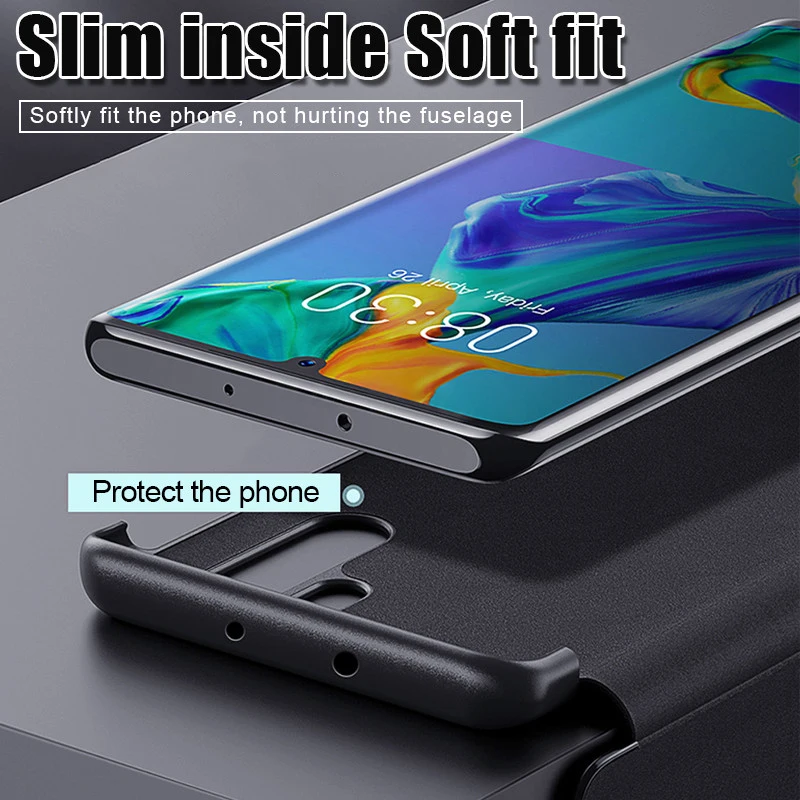 huawei silicone case Smart View Flip Cover Leather Phone Case on For Huawei P30 lite Pro P20 P 30 20 P30pro P20pro 20pro 30pro Window Slim Funda Hard Huawei dustproof case