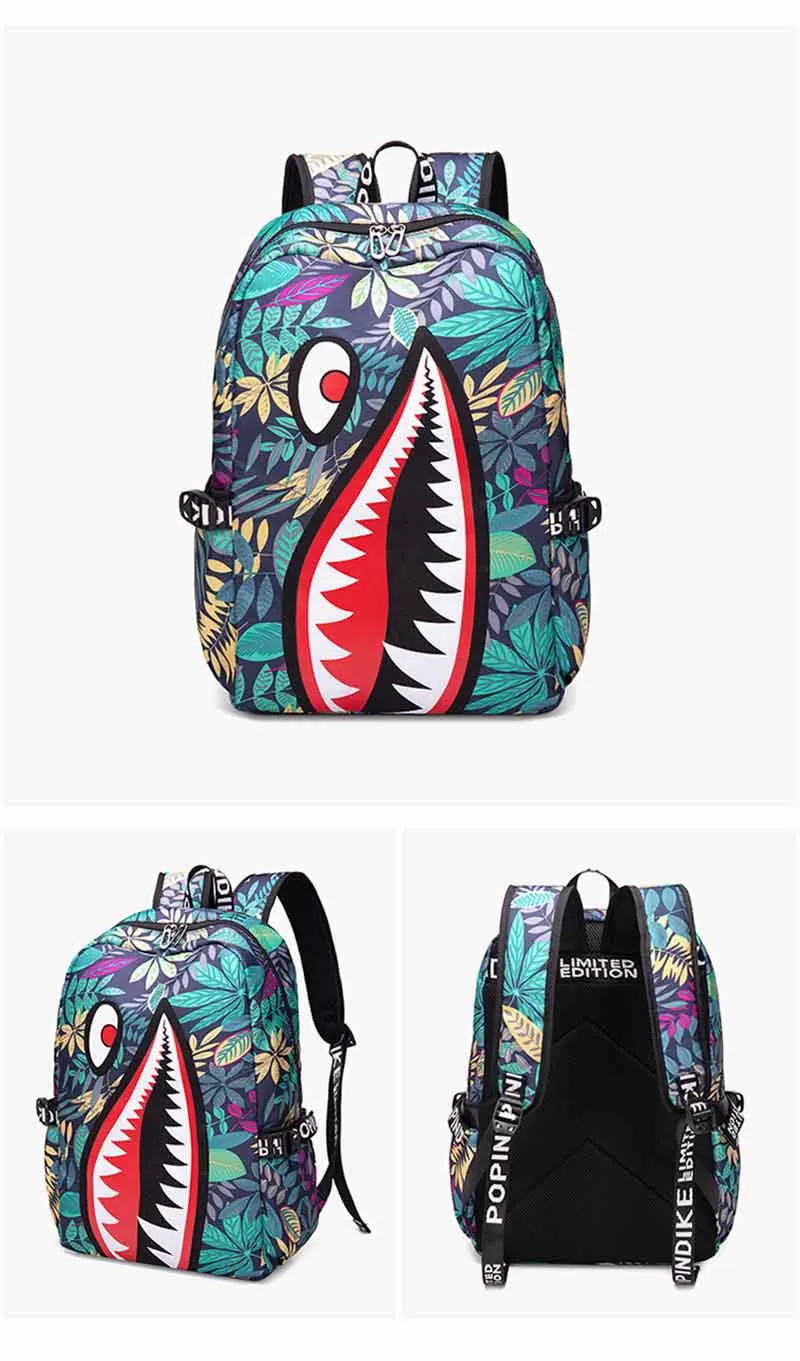 Детские школьные сумки с рисунком акулы, mochilas, детская школьная сумка для подростков, мальчиков и девочек, usb зарядка, рюкзак для ноутбука, bolsa feminina
