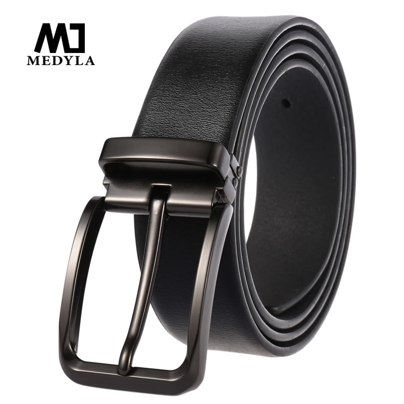 

MEDYLA Famous Men Belt Jeans Genuine Leather Pin Buckle Cowboy Belts For Male Vintage Brand Cowhide Belt Waistband LY4018
