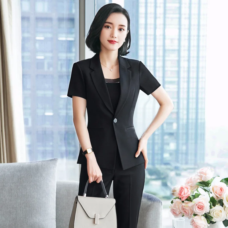 

Wear WOMEN'S Suit 2018 New Style Small Suit Short Sleeve Suit Skirt Interview-Women Dress Summer Thin Yls831