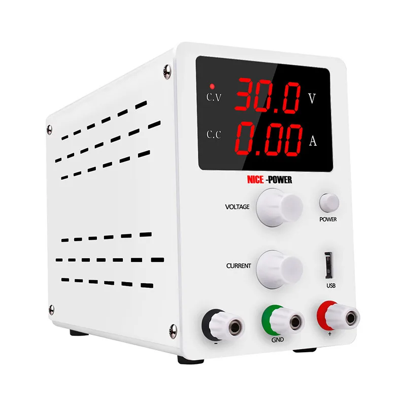 

NICE-POWER R-SPS3010 30V 10A DC Regulated Power USB Interface Digital Adjustable Switching Lab Testing Variable Power Supply