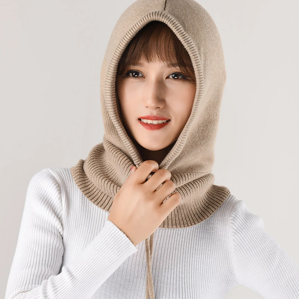 Women Winter Cashmere Knitted Hat Beanie Wool Scarf Skullies Hats For Women Men Cap Solid Bonnet Hat Balaclava skully winter hats Skullies & Beanies