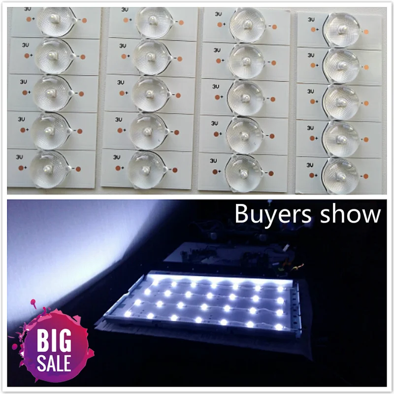 

20pcs 3V SMD Lamp Beads with Optical Lens Fliter for 32-65 inch LED TV Repair